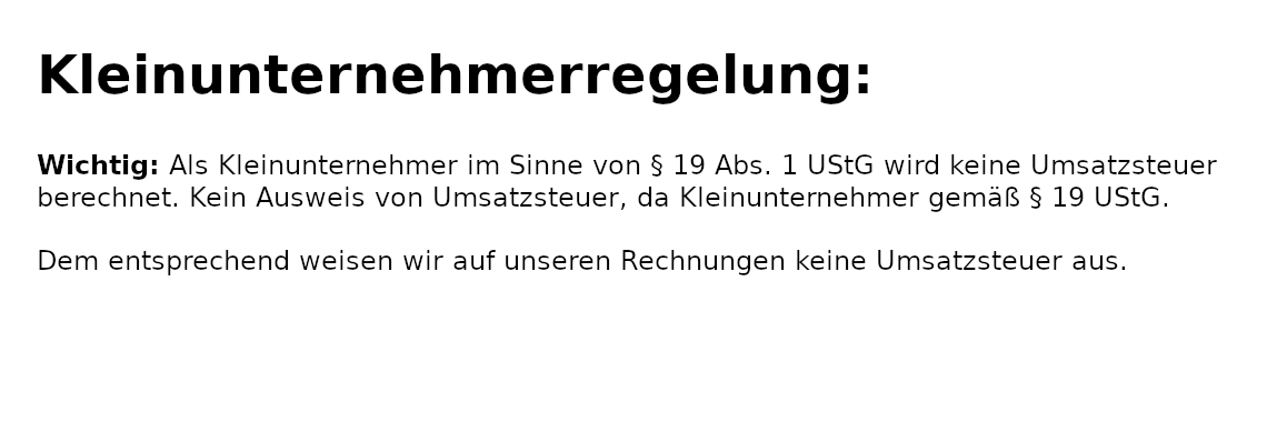 Kleinunternehmerregelung